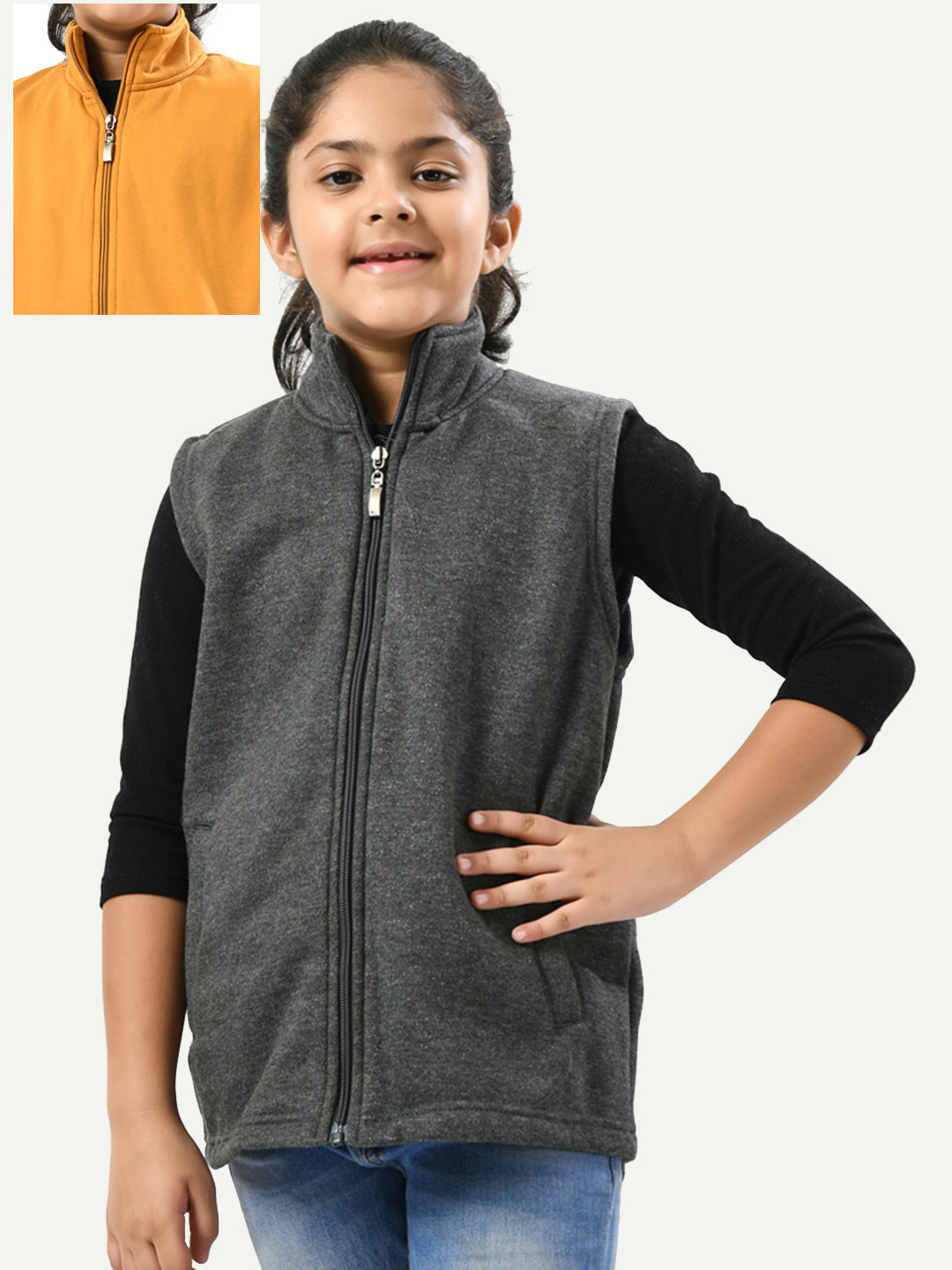 IndiWeaves Girls Pack Of 2 Reversible Bomber Jacket