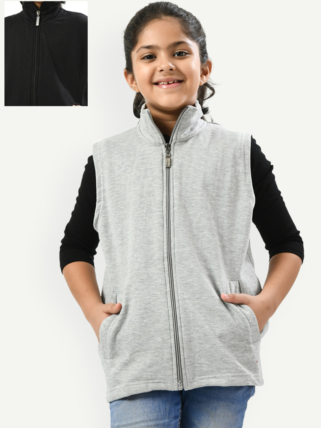 IndiWeaves Girls Pack Of 2 Sleeveless Fleece Sweater Vest