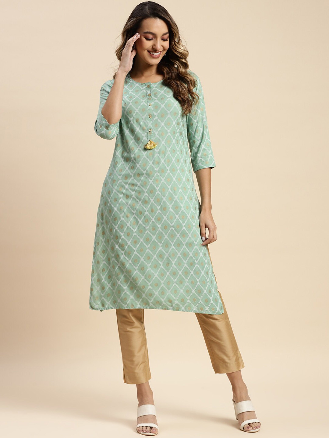 Rangita Geometric Printed Straigt Kurta