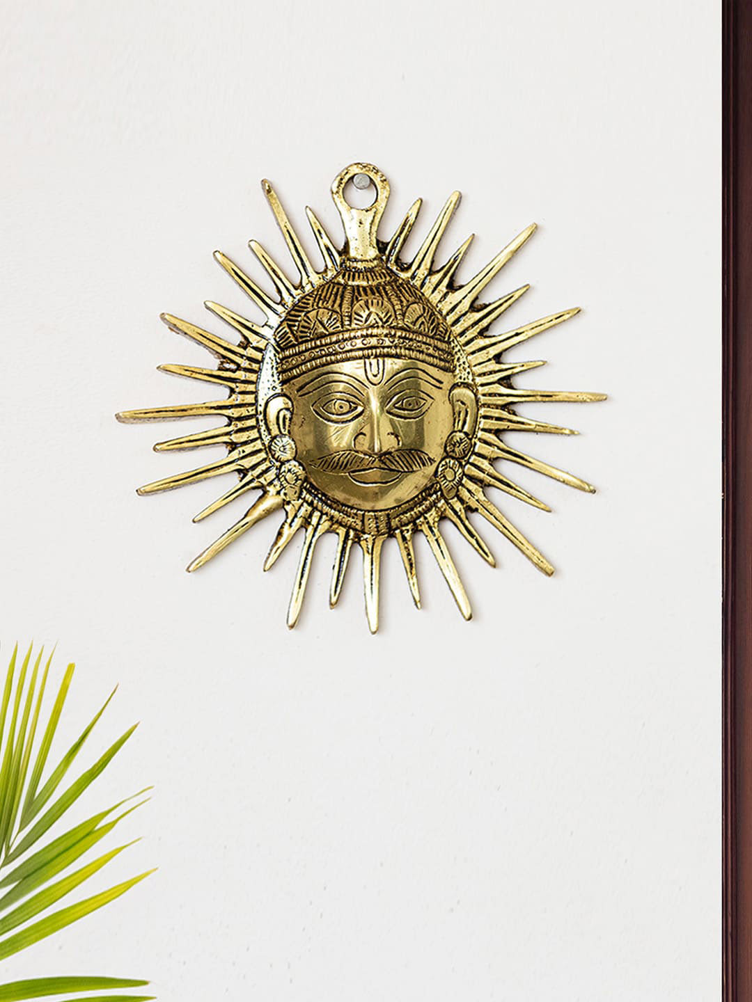 ExclusiveLane Sun Lord Brass Ethnic Motifs Glossy Hall Wall Hangings-10.8In