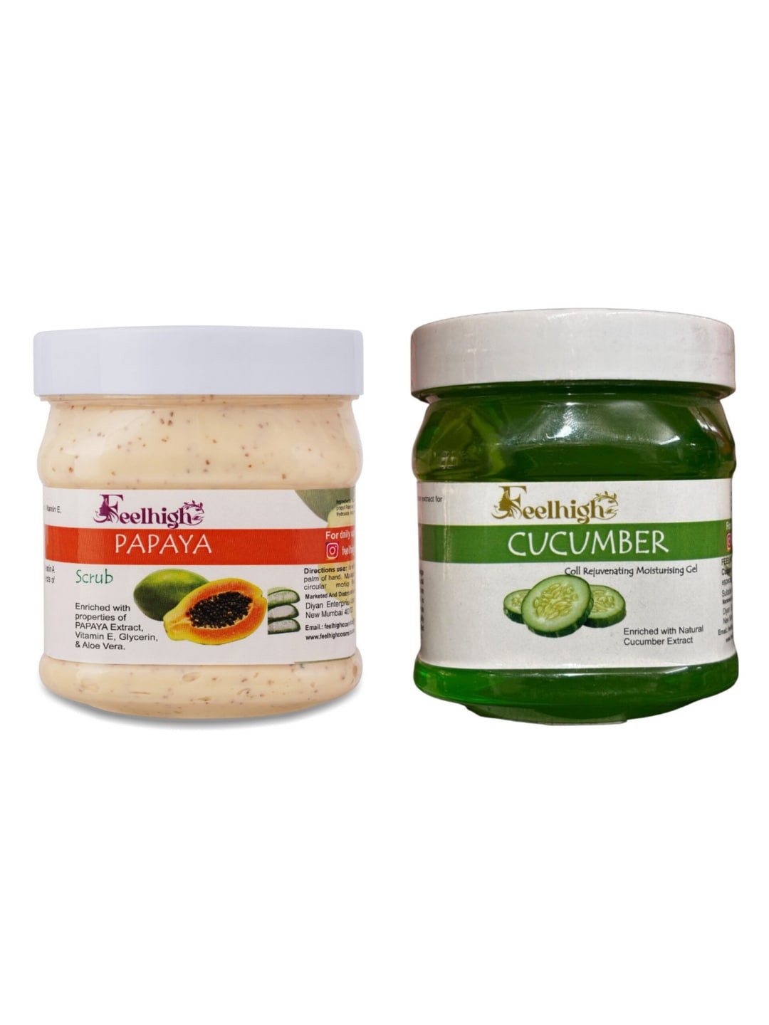 FEELHIGH Papaya Scrub Enriched with Papaya Extract & Cucumber Gel 1000ml