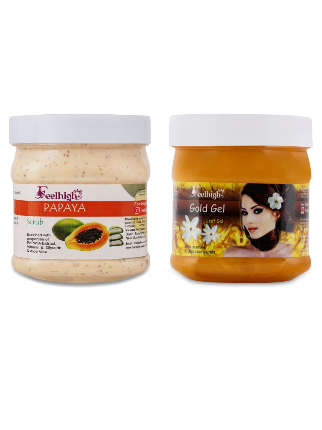 FEELHIGH Papaya Face Scrub Enriched with Papaya Extract & Gold Gel