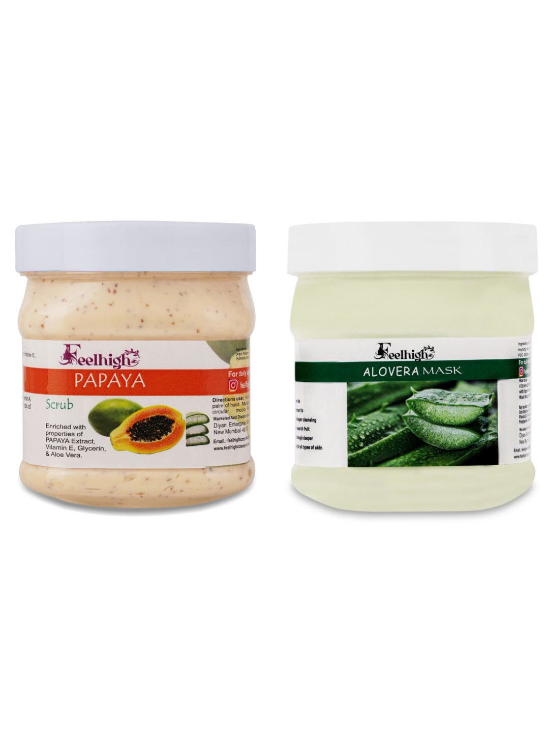 FEELHIGH Papaya Face Scrub Enriched with Papaya Extract & Aloevera Mask 1000ml