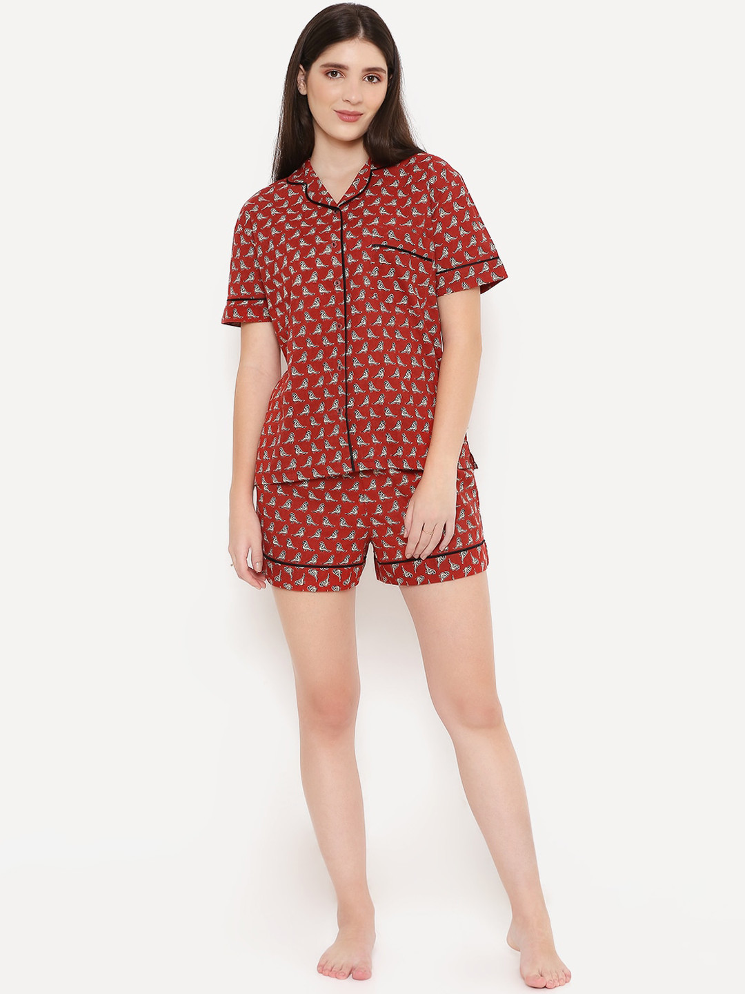 Sand Dune Conversational Printed Pure Cotton Night Suit