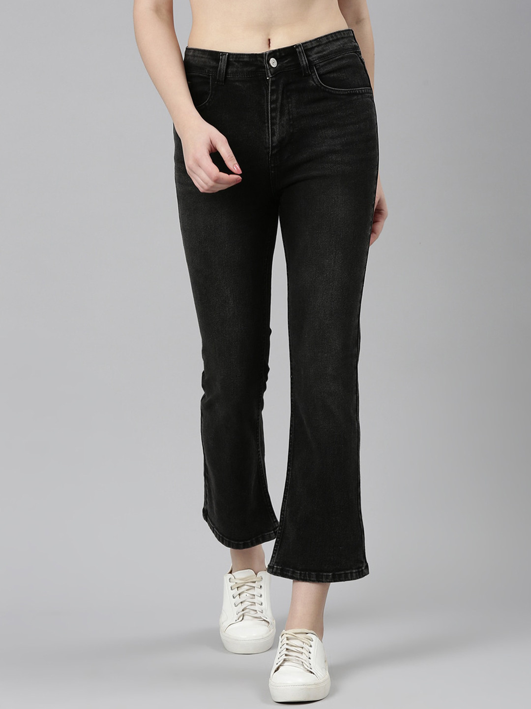 SHOWOFF Women Jean Bootcut Light Fade Acid Wash Stretchable Cotton Jeans