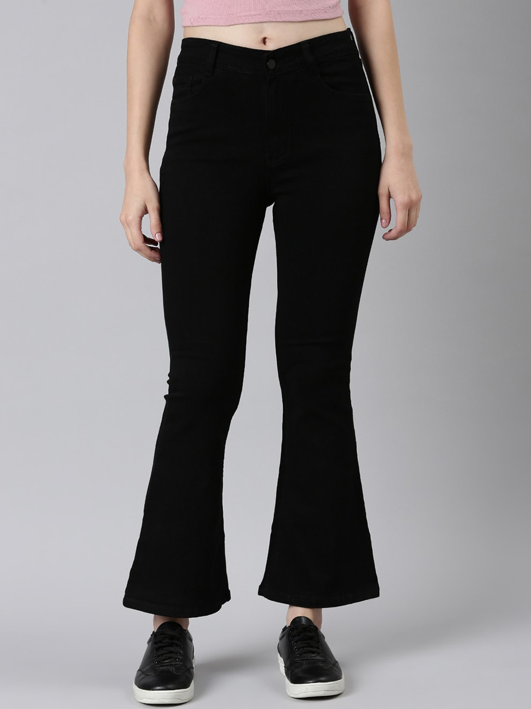 SHOWOFF Women Jean Flared Acid Wash Clean Look Stretchable Jeans