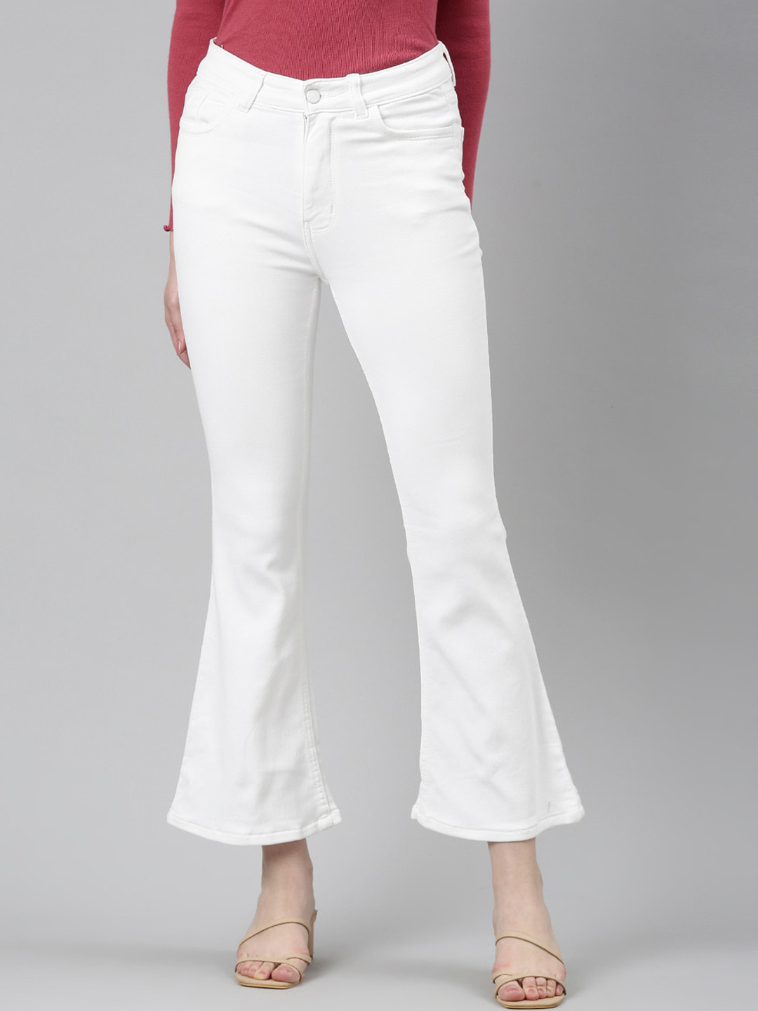 SHOWOFF Women Jean Bootcut Acid Wash Retro Denims Stretchable Clean Look Jeans