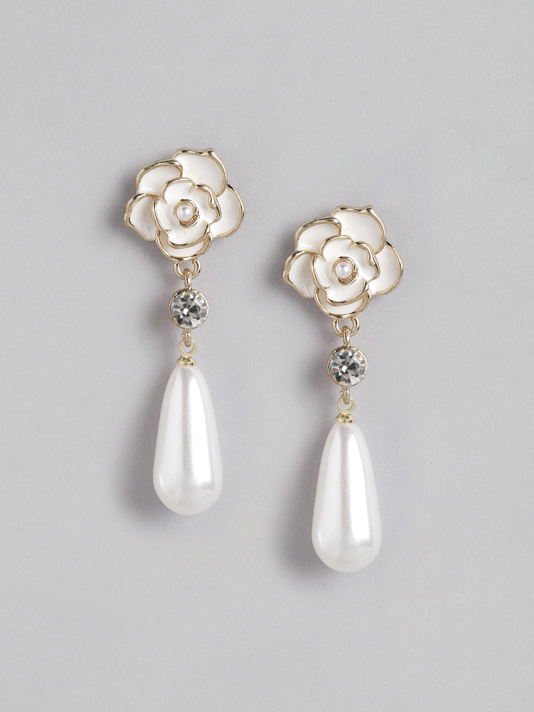 DressBerry Contemporary Floral Drop Earrings