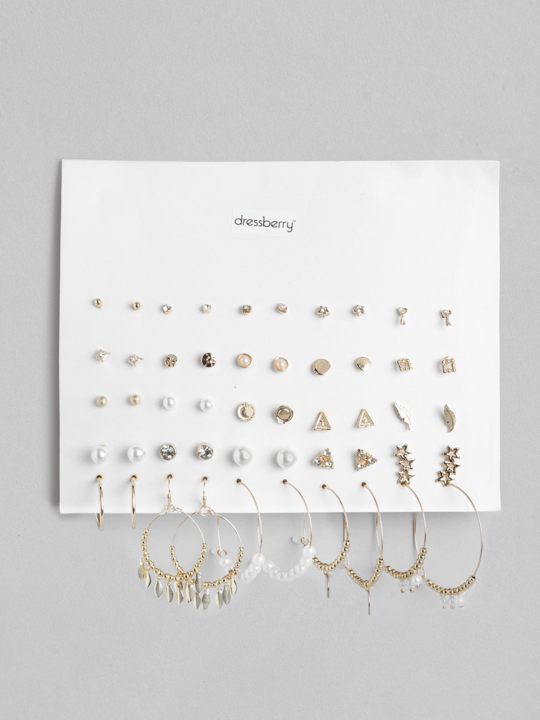 DressBerry Women Set of 25 Contemporary-Shaped Earrings