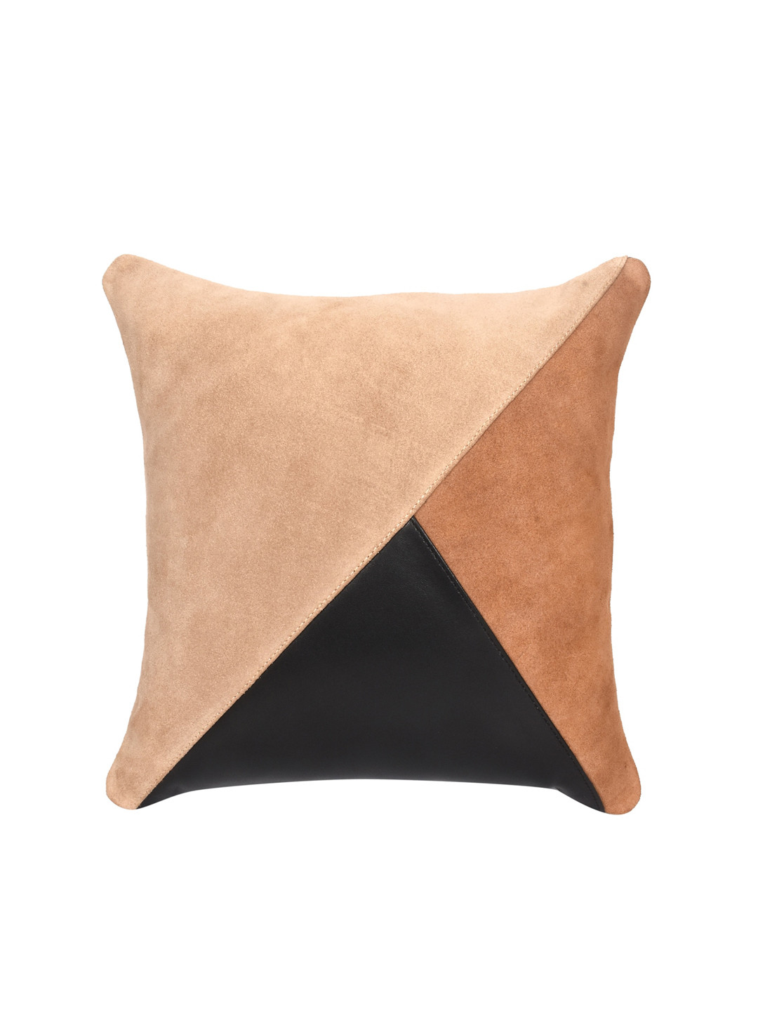 Sassora Black Leather Small Square Cushions