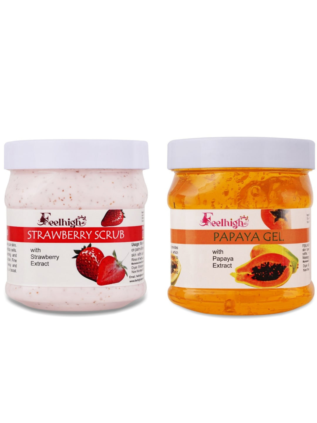FEELHIGH Strawberry Scrub & Papaya Gel 500ml each
