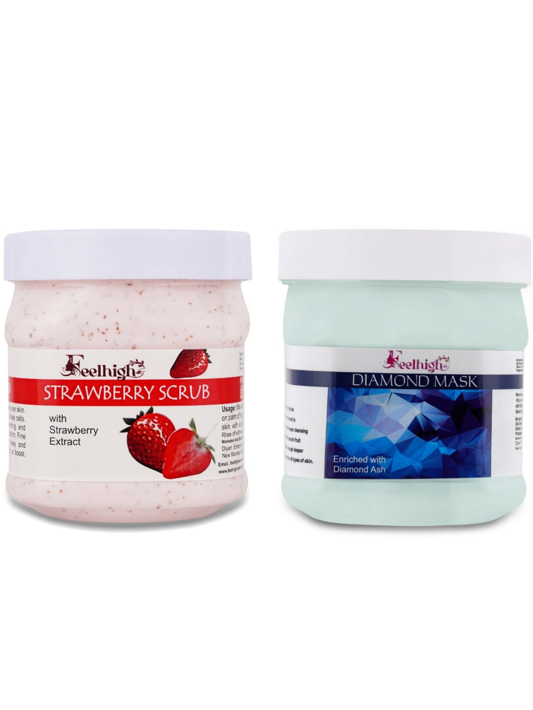 FEELHIGH Strawberry Face Scrub & Diamond Face Mask 1000gm