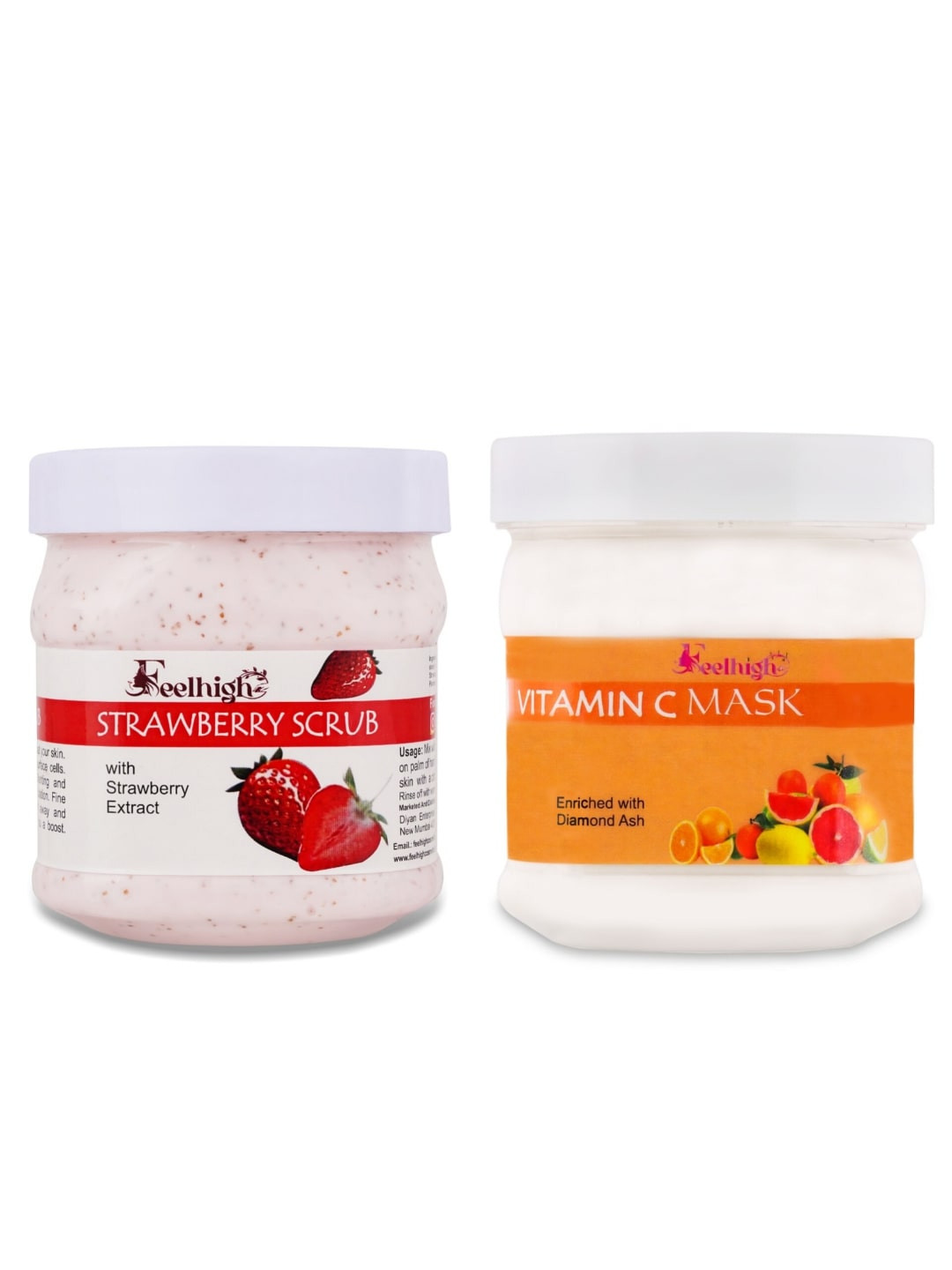 FEELHIGH Strawberry Scrub And Vitamin C Face Mask 500ml each