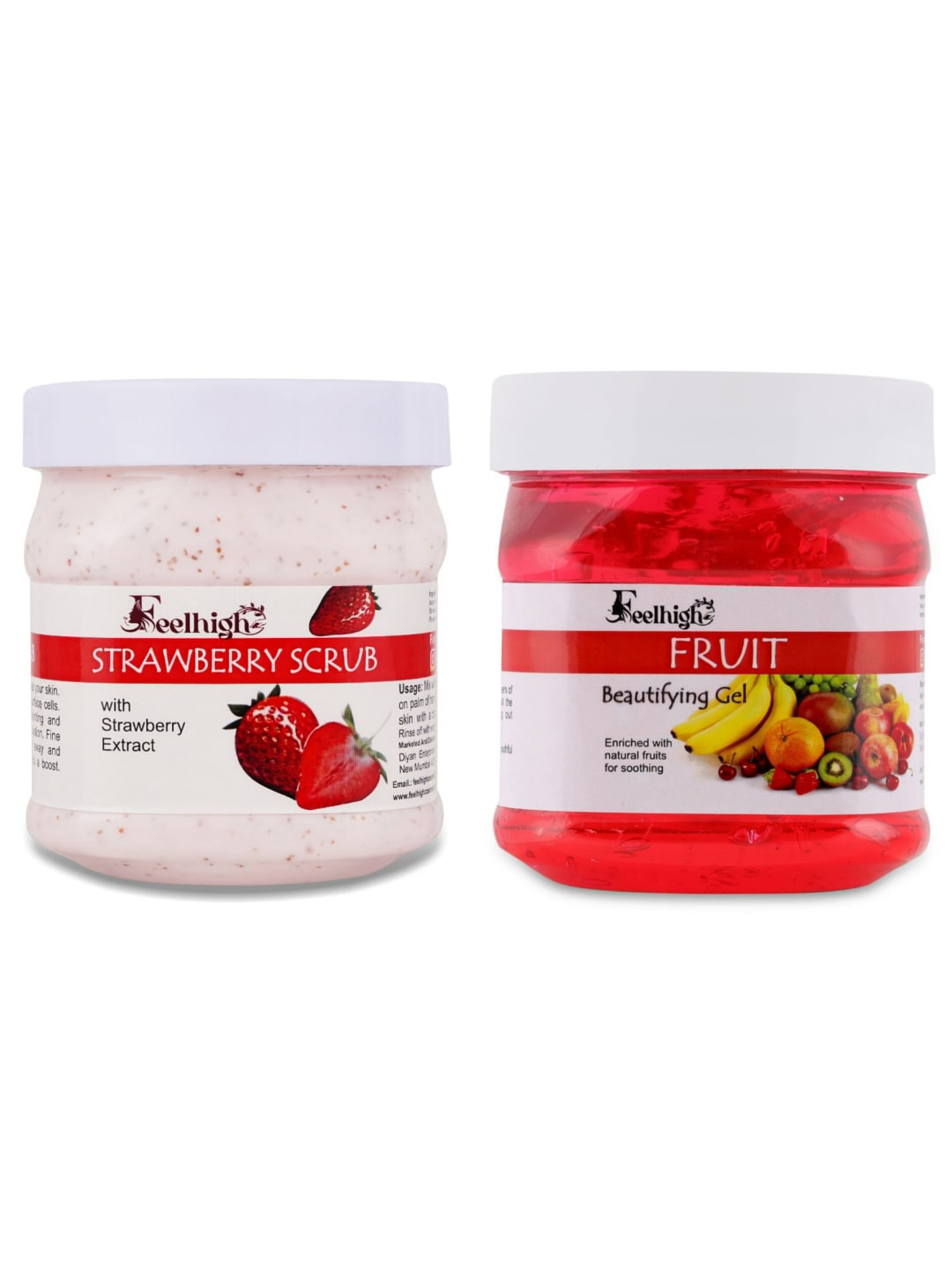 FEELHIGH Strawberry Face Scrub & Fruit Gel 1000gm