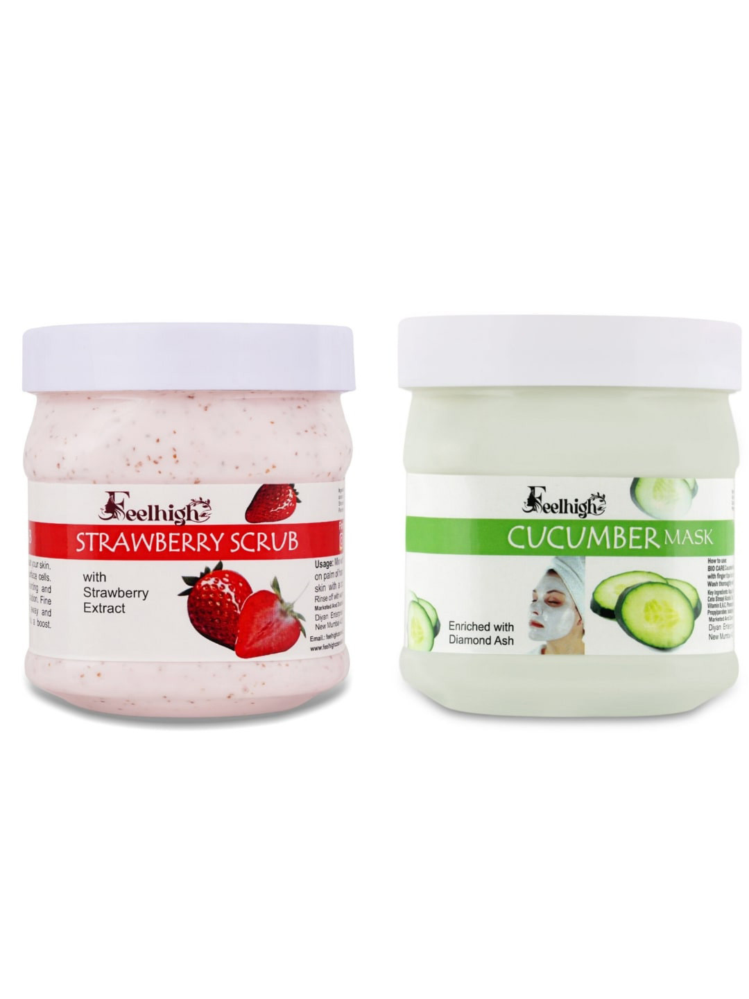 FEELHIGH Strawberry Scrub And Cucumber Face Mask