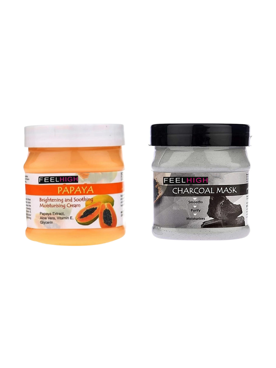 FEELHIGH Papaya Cream & Charcoal Face Mask 1000gm