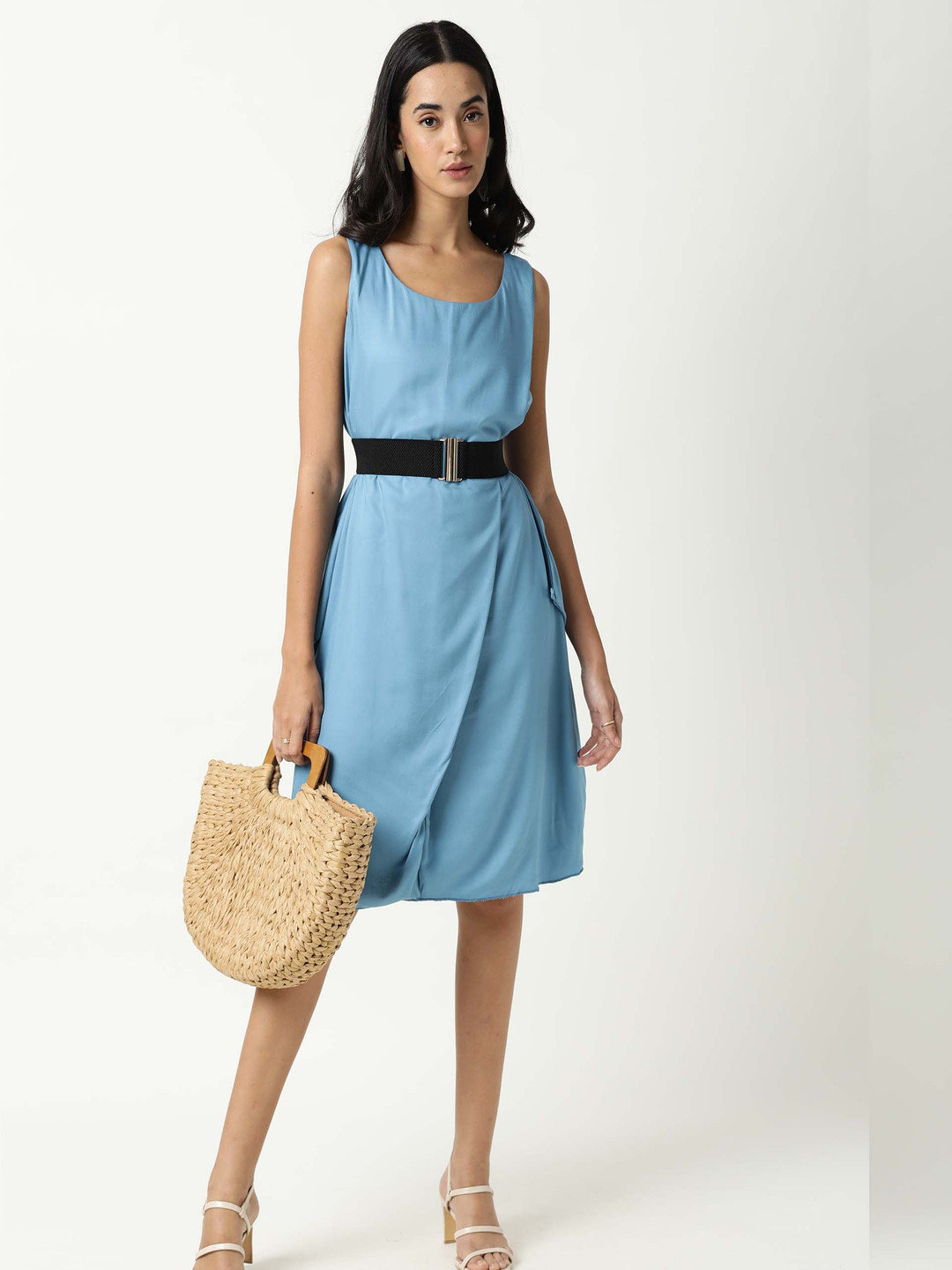 RAREISM Round Neck Layered A-line Dress