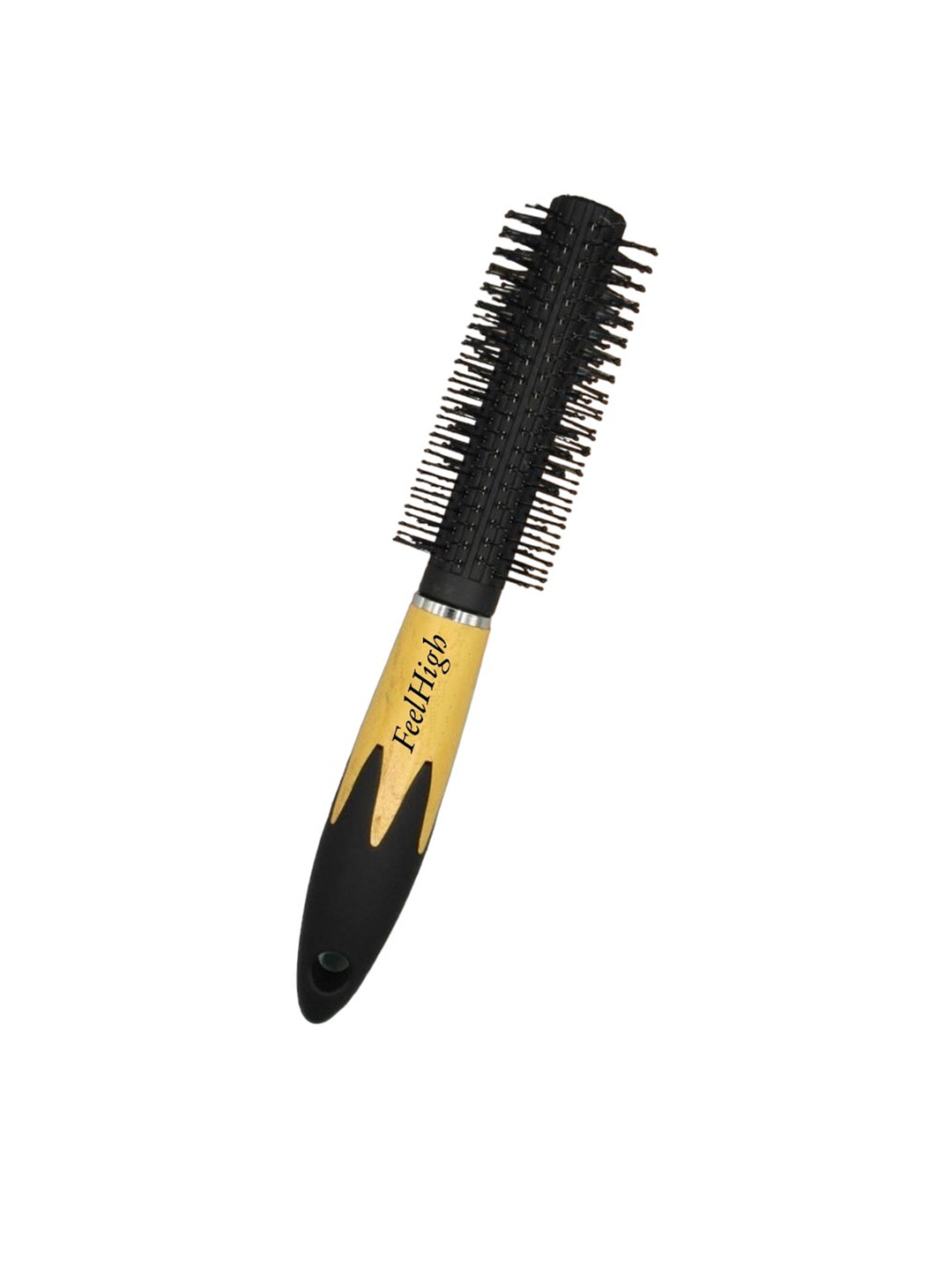 FEELHIGH Professional Round Hair Brush - Black & Yellow