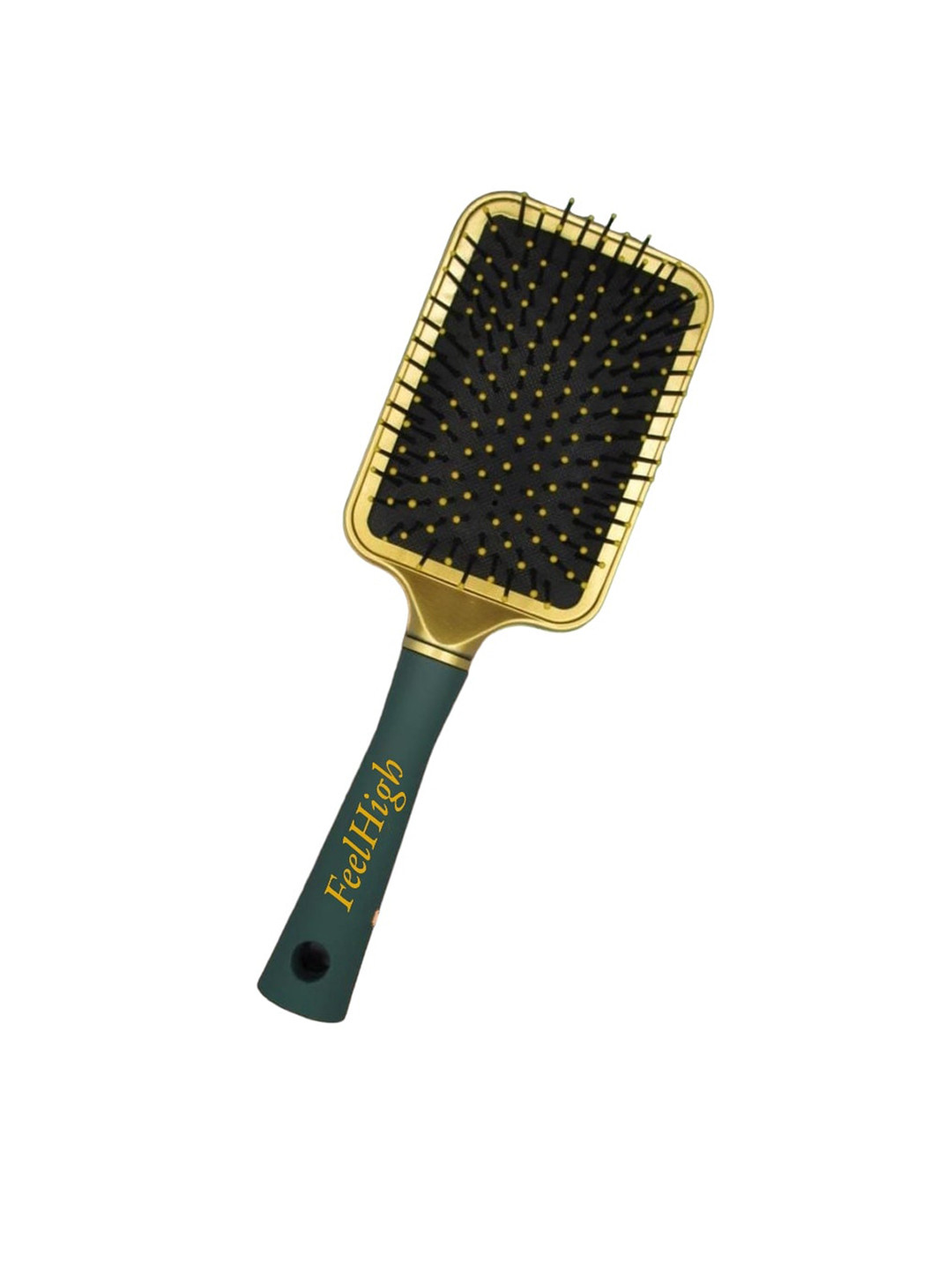 FEELHIGH Professional Paddle Hair Brush - Green & Gold