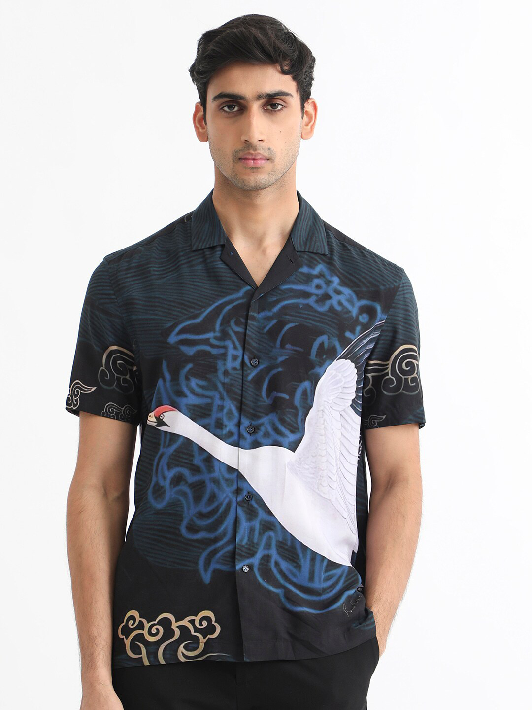RARE RABBIT Men Tobal Slim Fit Graphic Printed Shirt