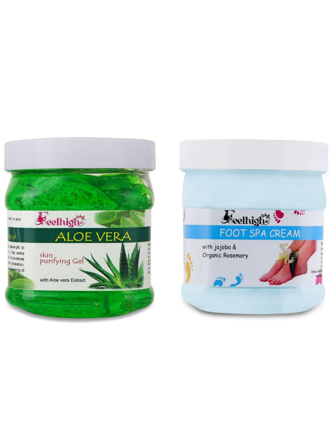 FEELHIGH Unisex Aloe Vera Gel & Foot Spa Cream - 500 ml Each