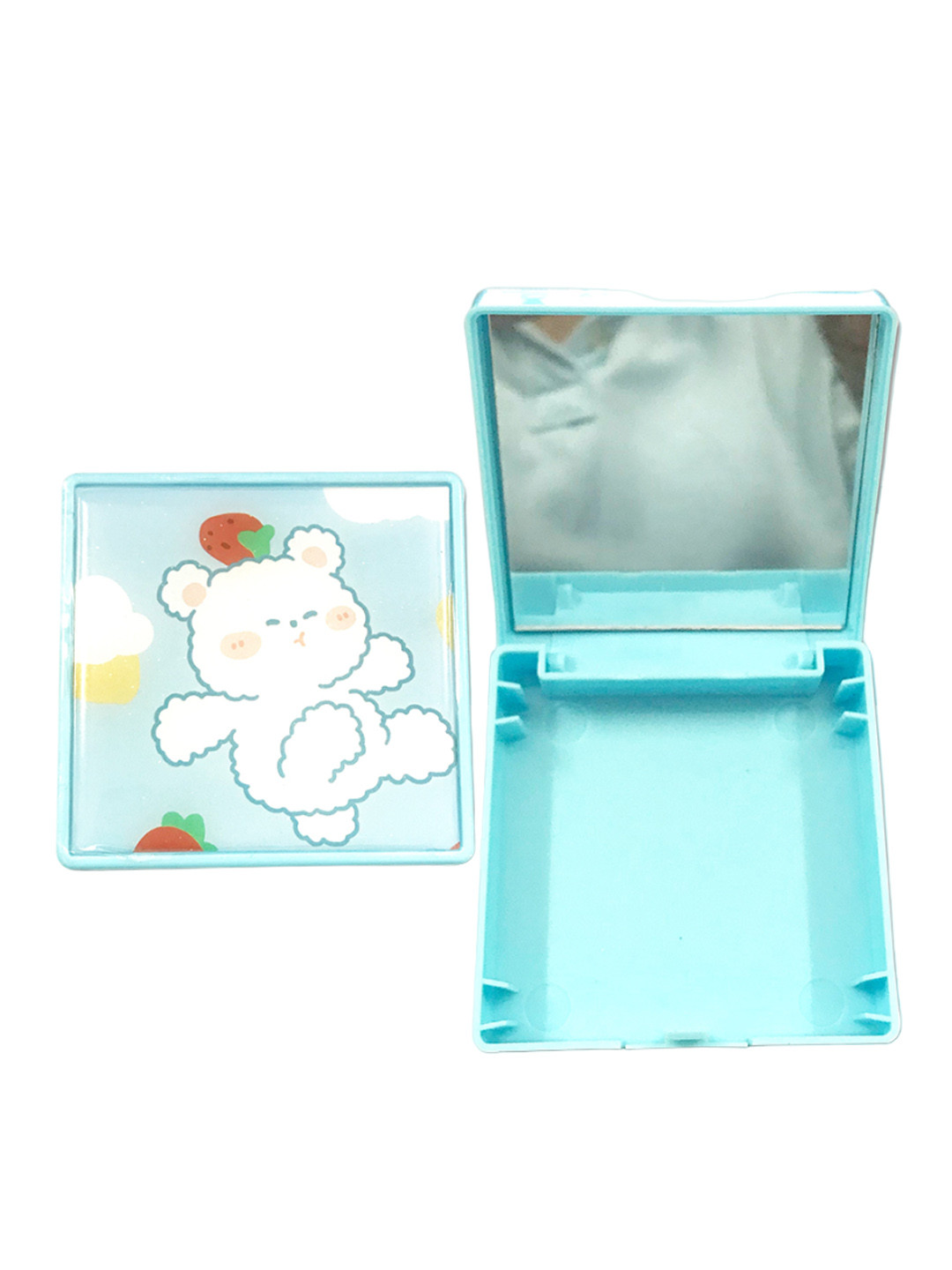 COLOR STYLE Blue Printed Glass Foldable Mirror