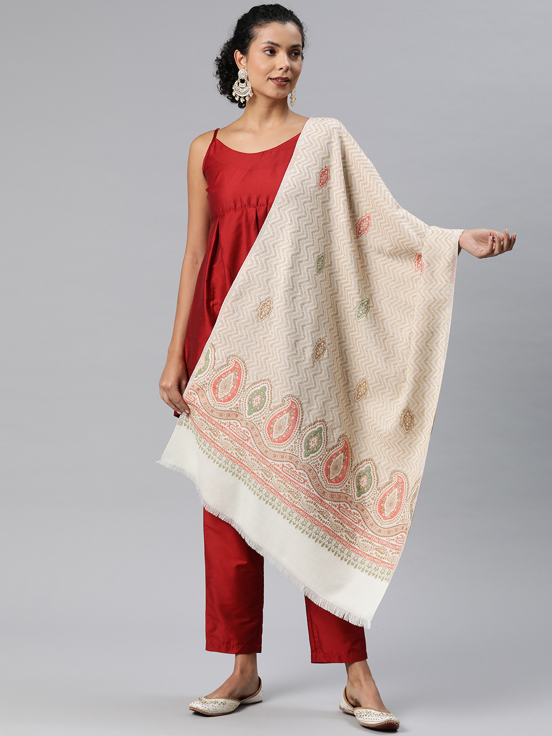 HK colours of fashion Chevron Woven Design Pashmina Stole