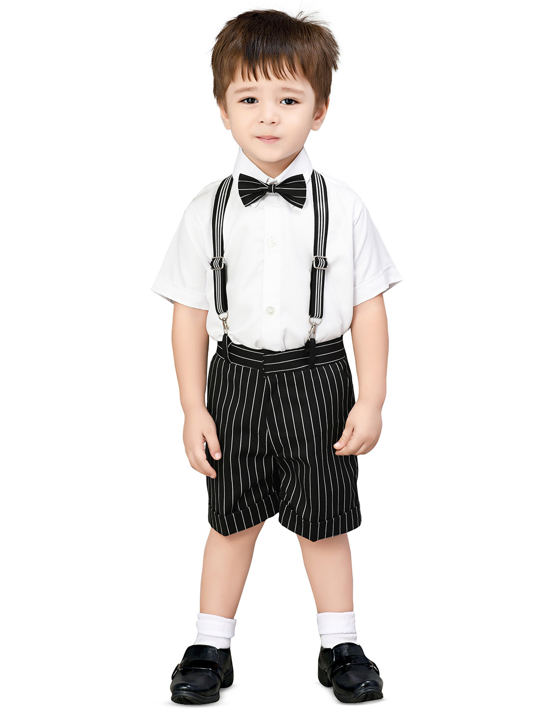 BAESD Boys Shirt & Shorts With Suspenders
