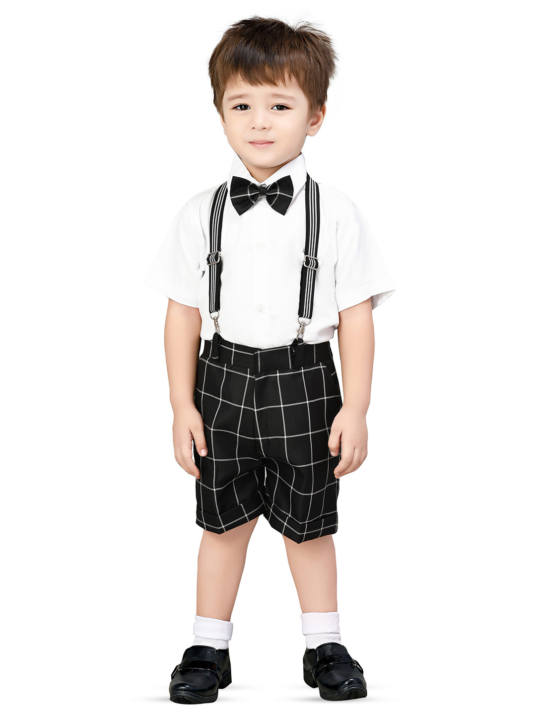 BAESD Boys Black & White Shirt with Shorts