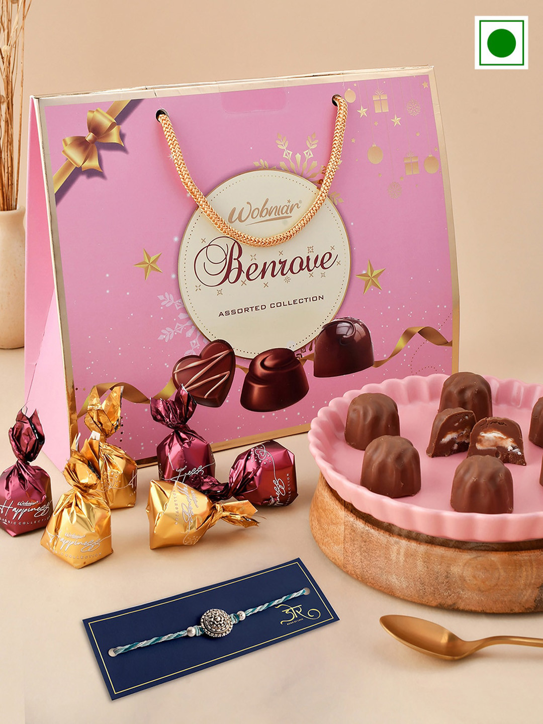 Hyperfoods Benrove 24Pcs Chocolate Bag with Rakhi