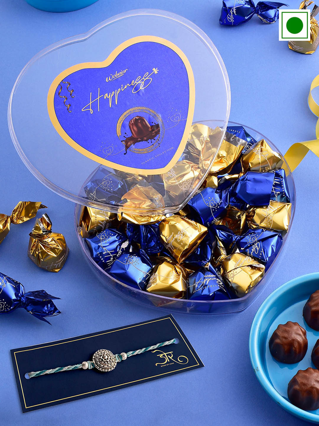 Hyperfoods Beaded Rakhi & Chocolate Set