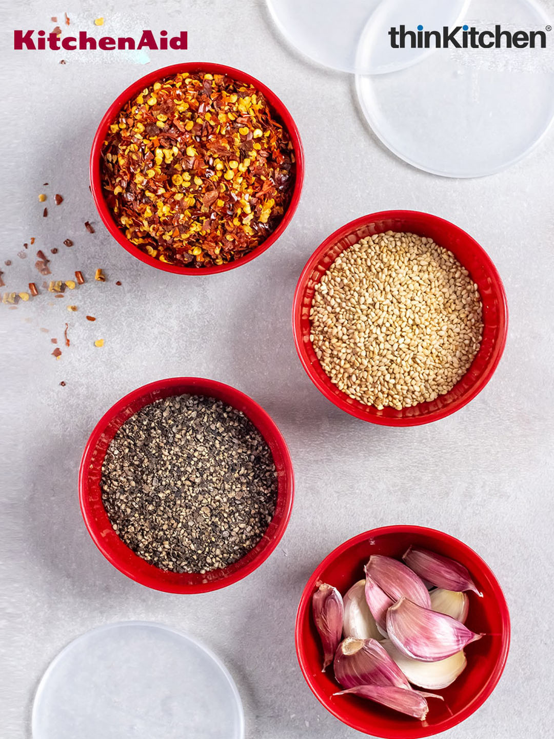 KitchenAid Empire Red 4 Pieces Pinch Bowl Set