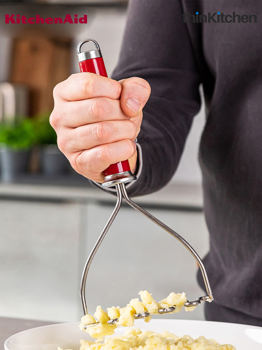 KitchenAID Red Metal Potato Masher
