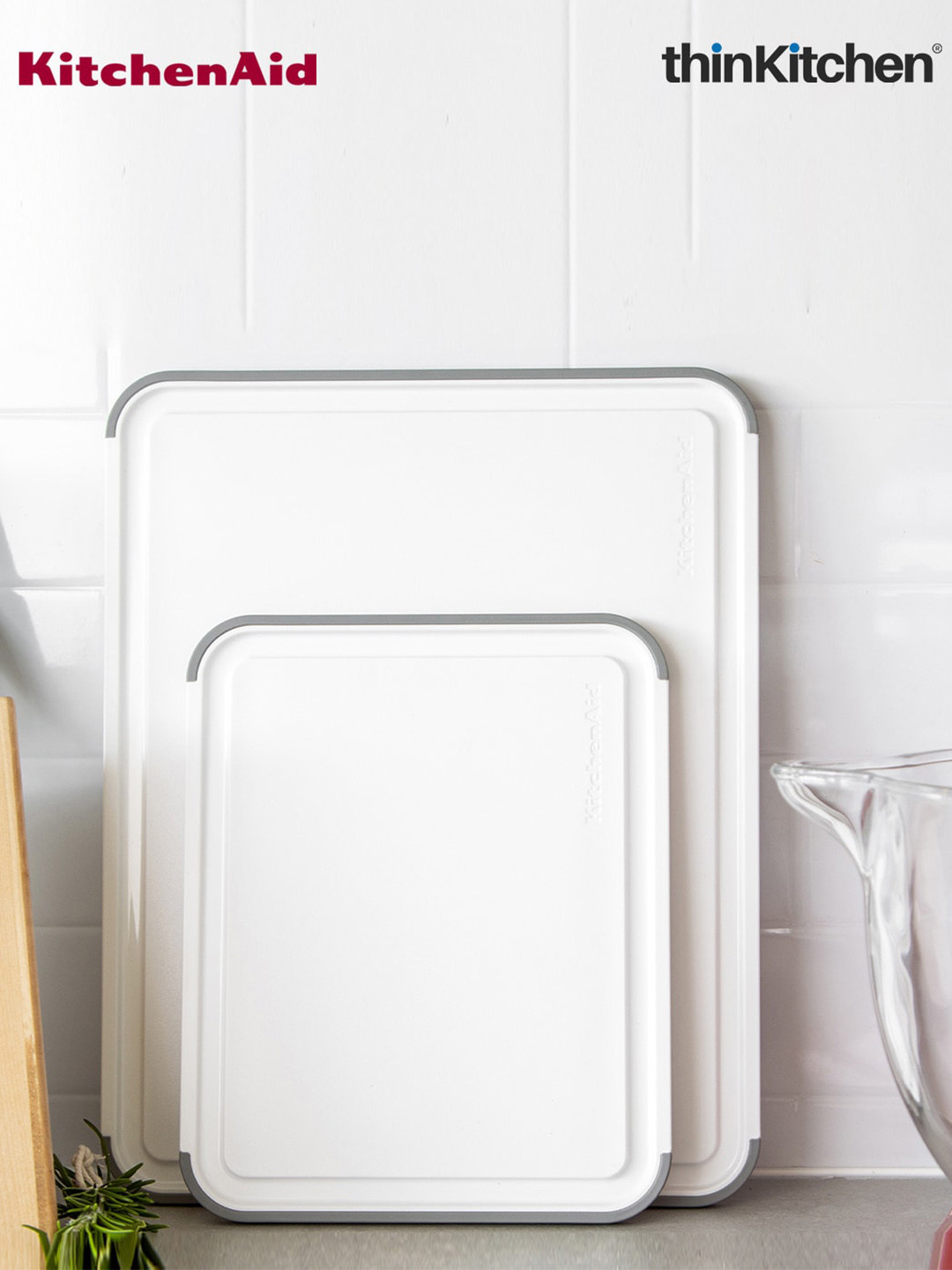 KitchenAID 2-Pcs White Classic Chopping Board