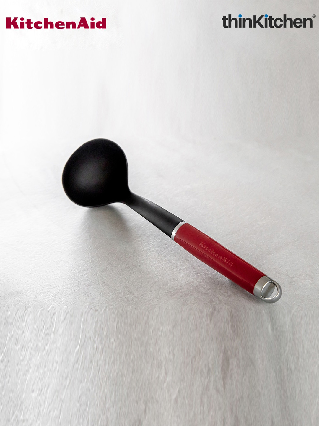 KitchenAID Red & Black Heat Resistant Kitchen Ladle