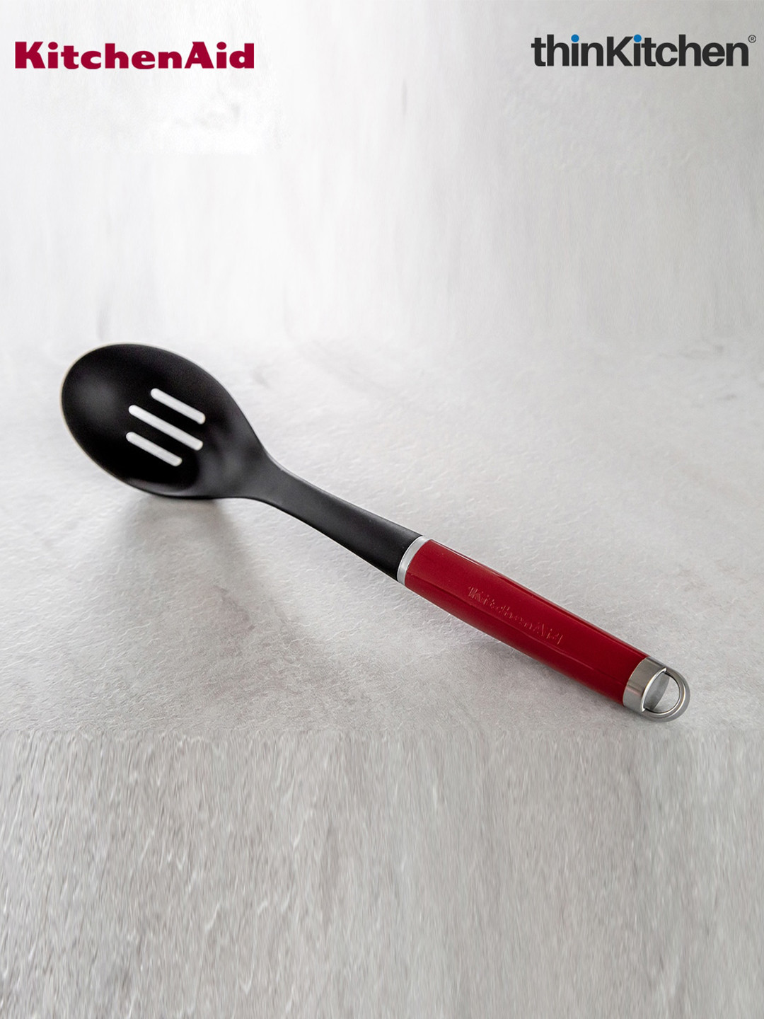 KitchenAID Black & Red Heat Resistant Slotted Spoon
