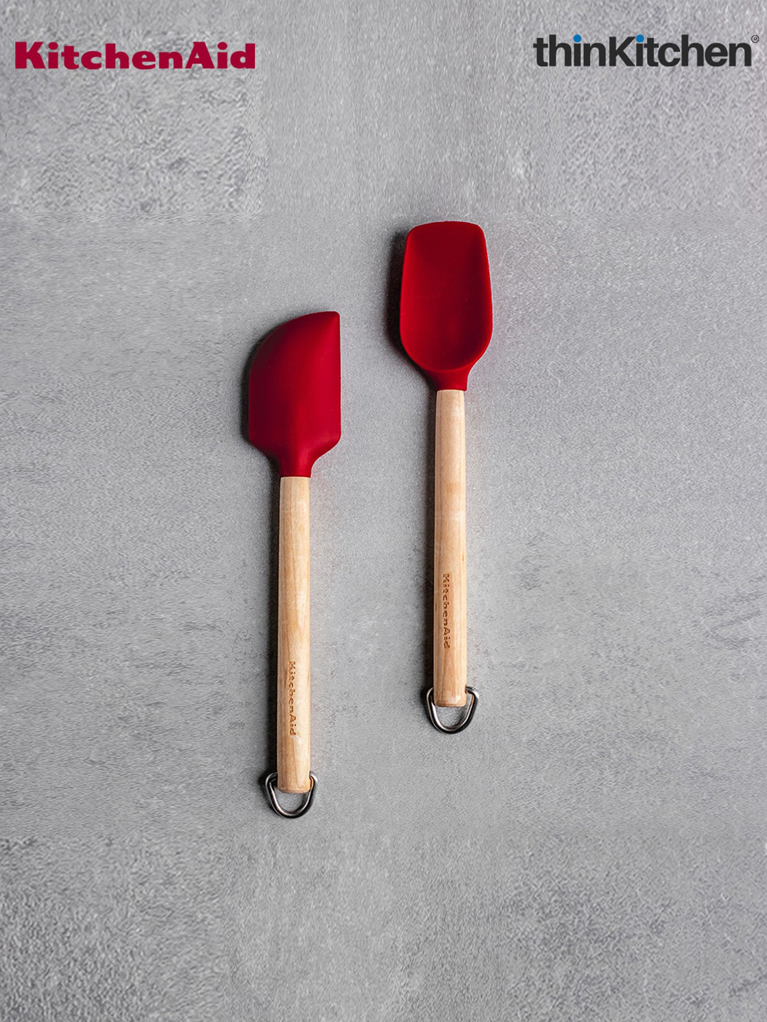 KitchenAID 2-Pcs Red Mini Birchwood Spatulas