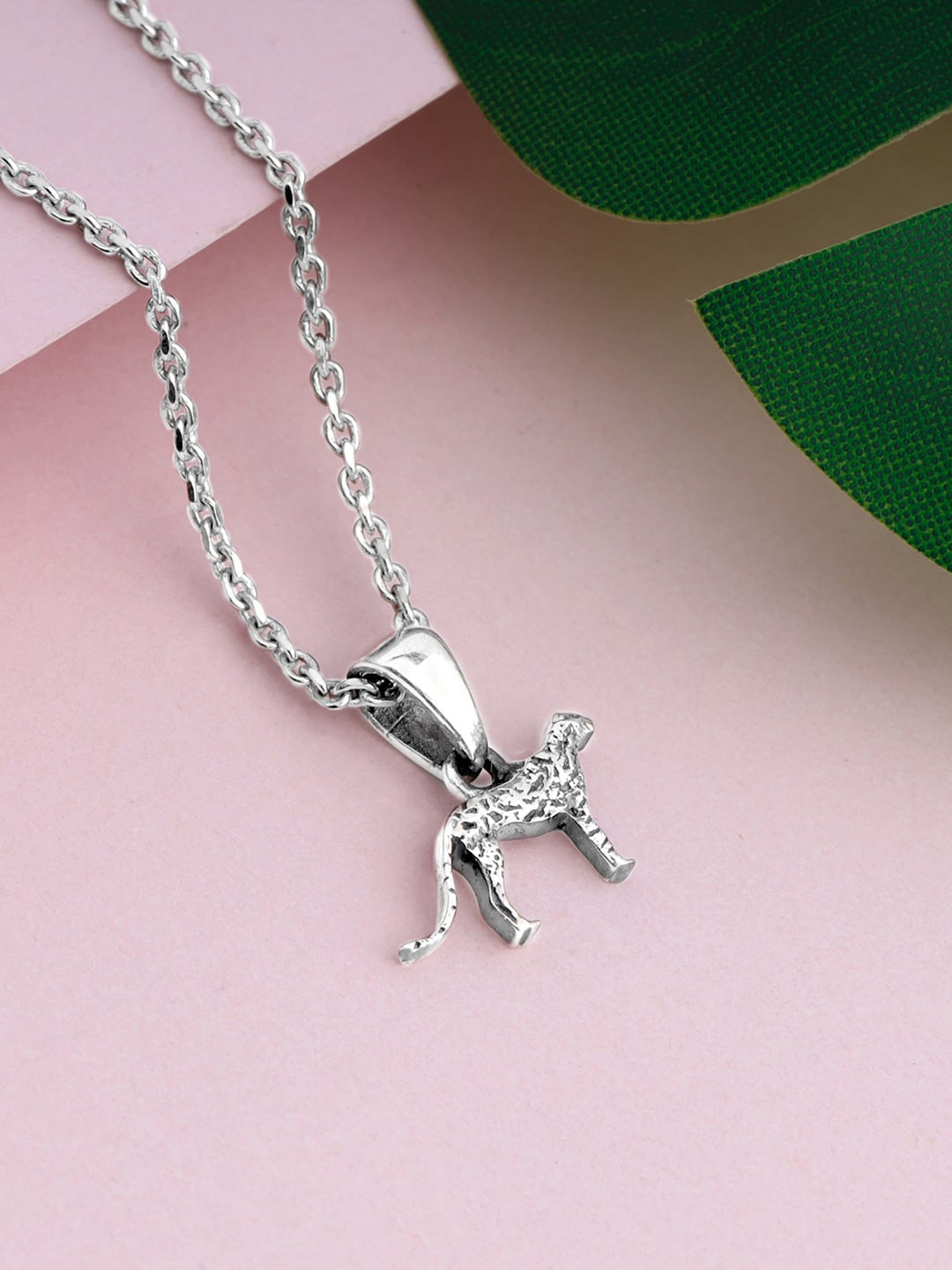 GIVA 925 Sterling Silver Cheetah Pendant With Chain
