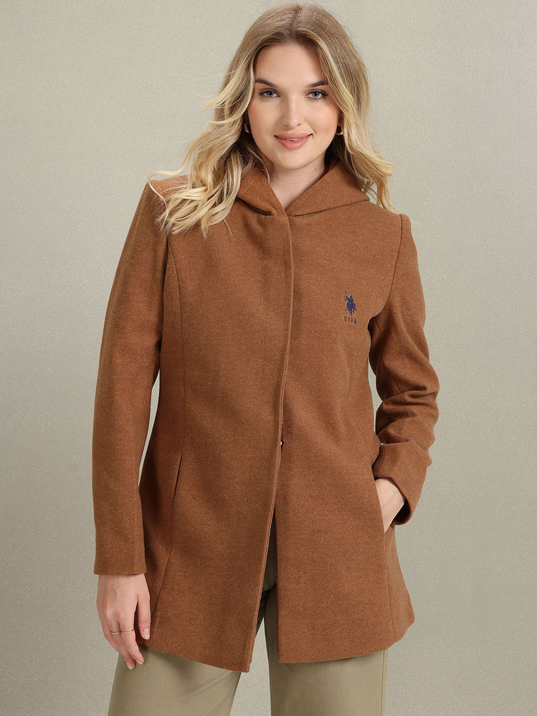 U.S. Polo Assn. Women Hooded Longline Tailored Jacket