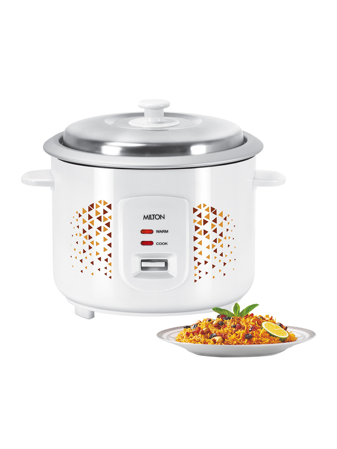 Milton Euroline Excel White Electric Rice Cooker With Cooking Bowl - 700W - 1.8L