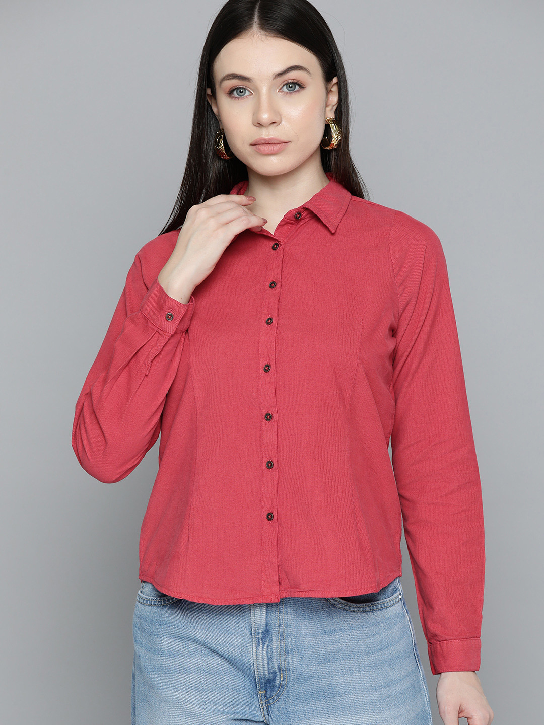 Chemistry Casual Pure Cotton Corduroy Shirt