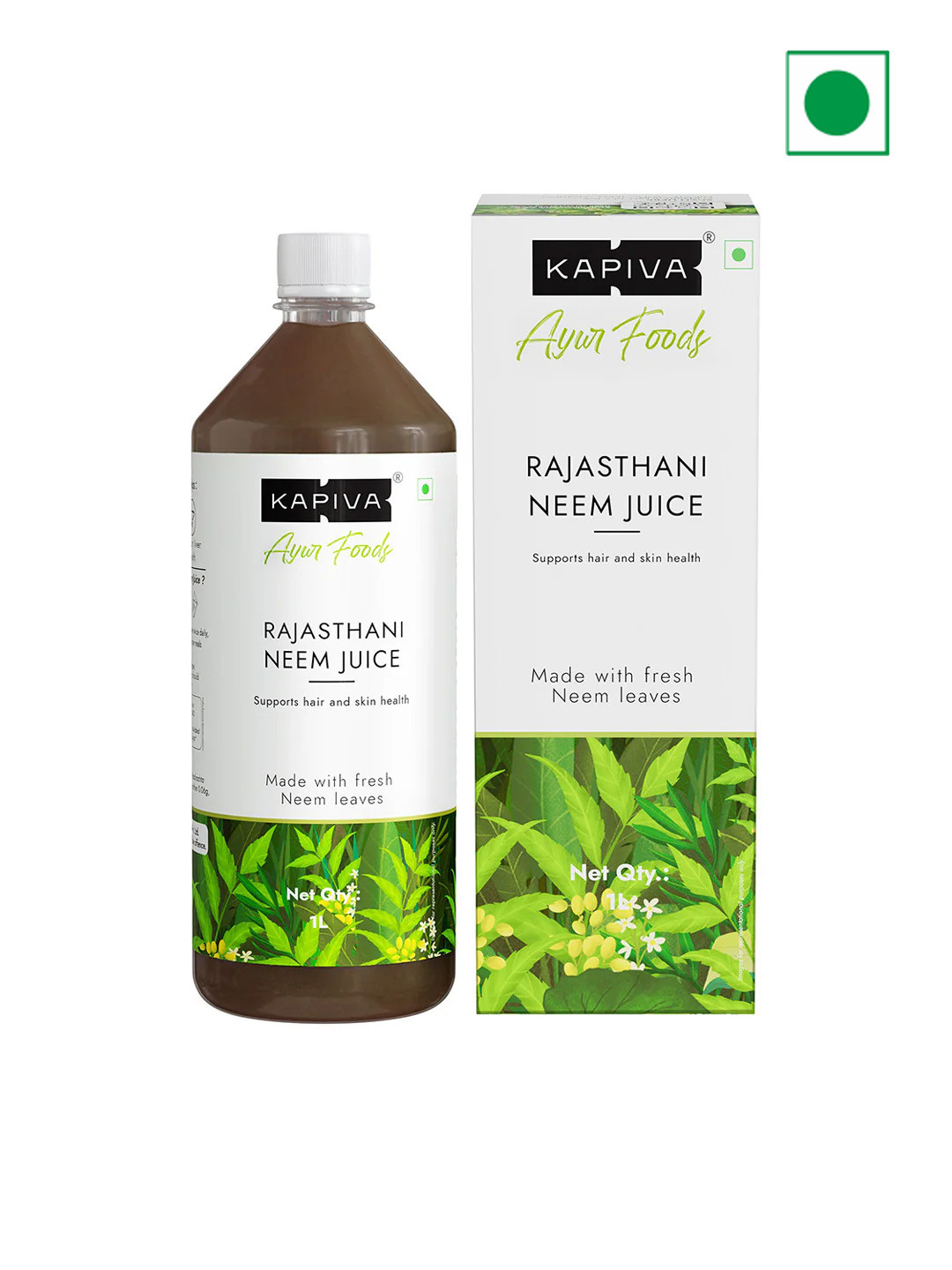 Kapiva Ayur Foods Immunity Boosting Rajasthani Neem Juice For Hair & Skin Health - 1L
