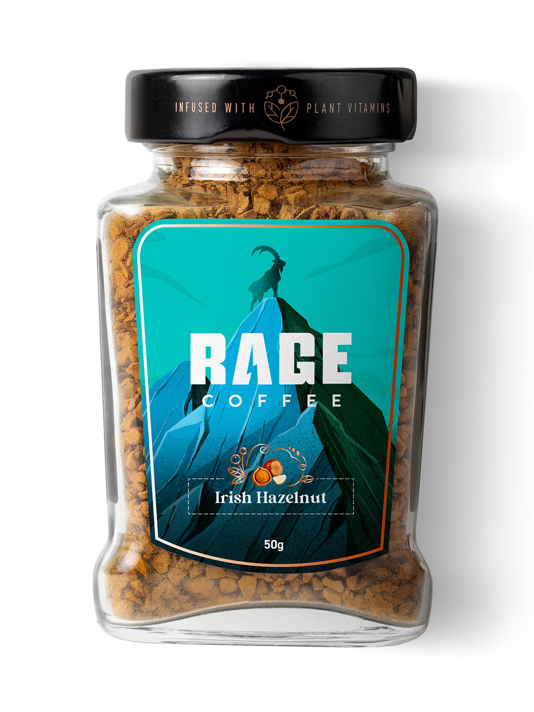 Rage Coffee Irish Hazelnut Flavour Premium Arabica Instant Coffee-50 gms