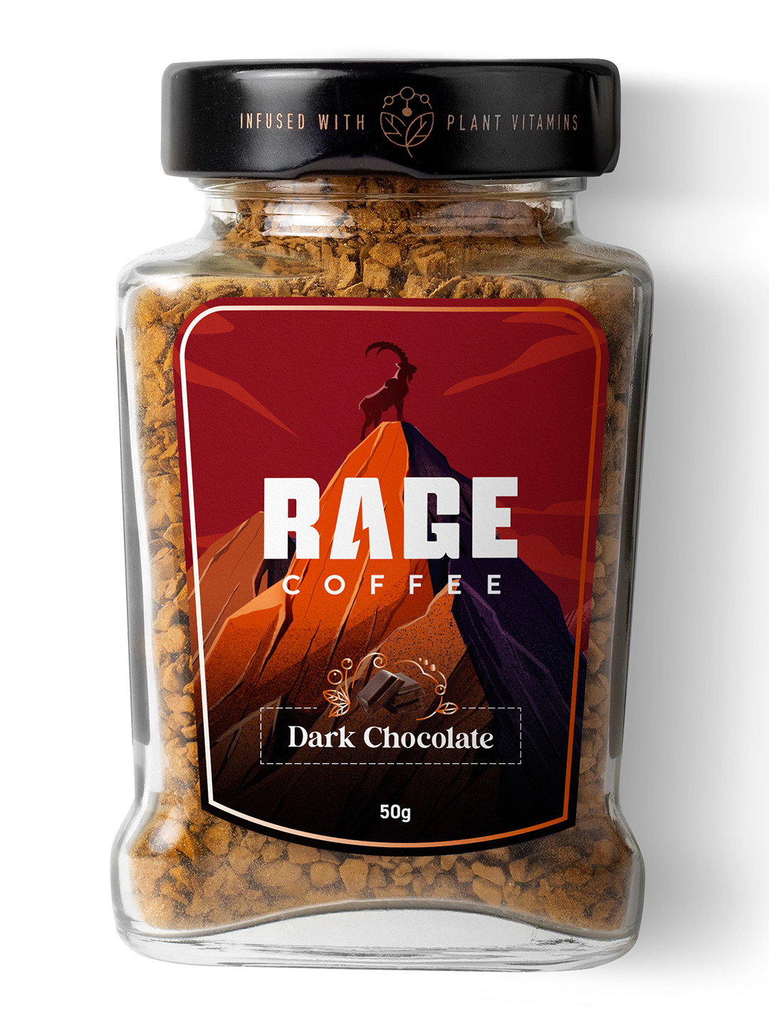 Rage Coffee Dark Chocolate Flavour Premium Arabica Instant Coffee 50 Gms