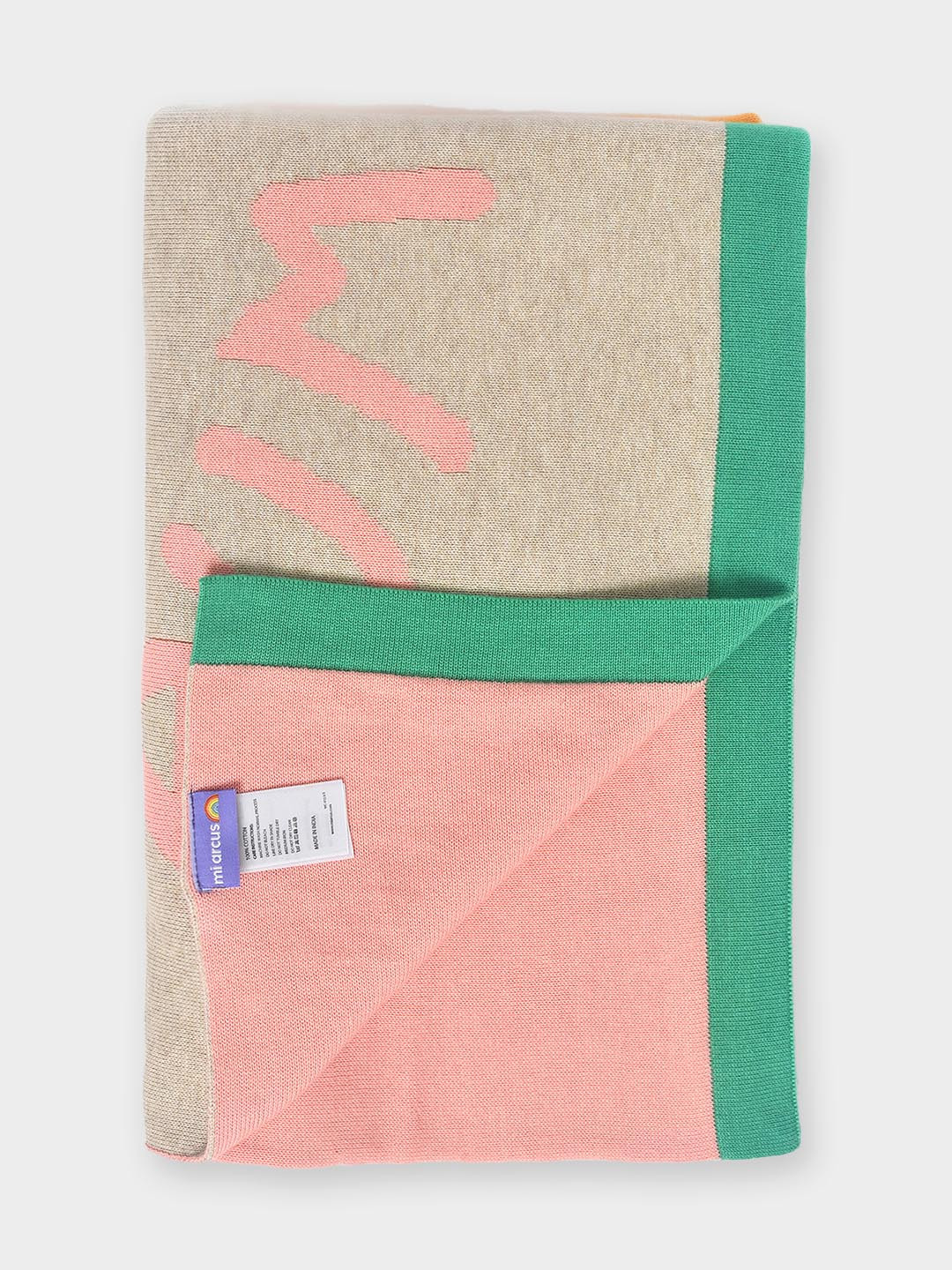 MiArcus Premium 100% Cotton Knitted Printed Ultra-Soft Blanket, 90x70  cm - Multicolor