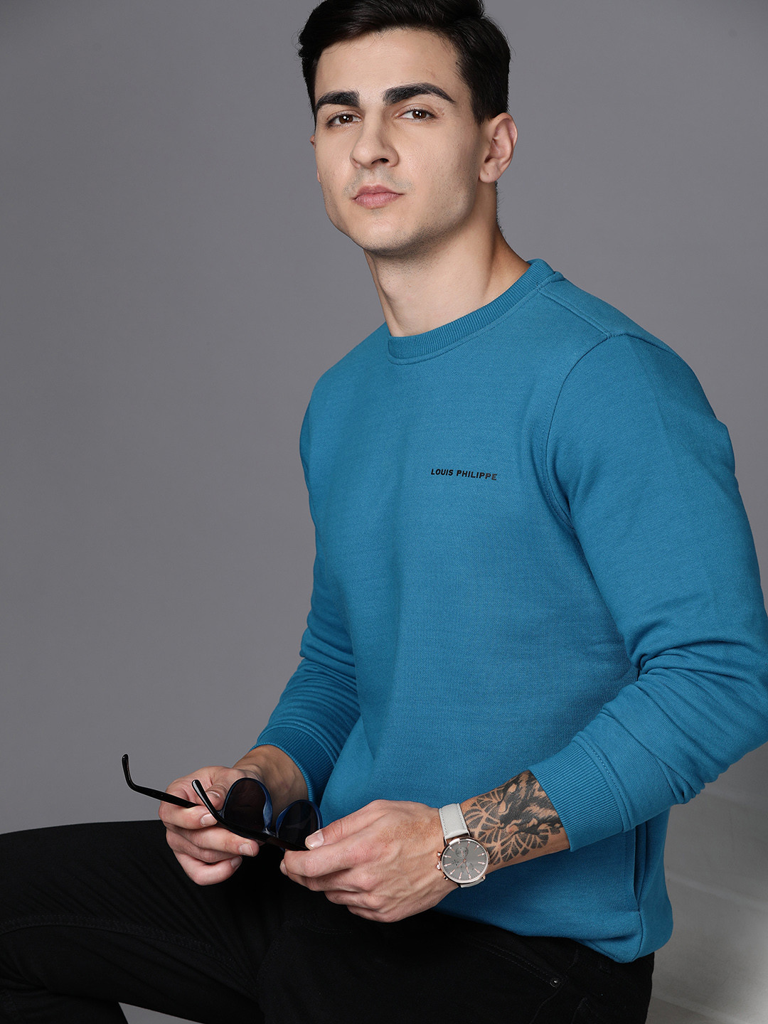 Louis Philippe Brand Logo Detail Sweatshirt