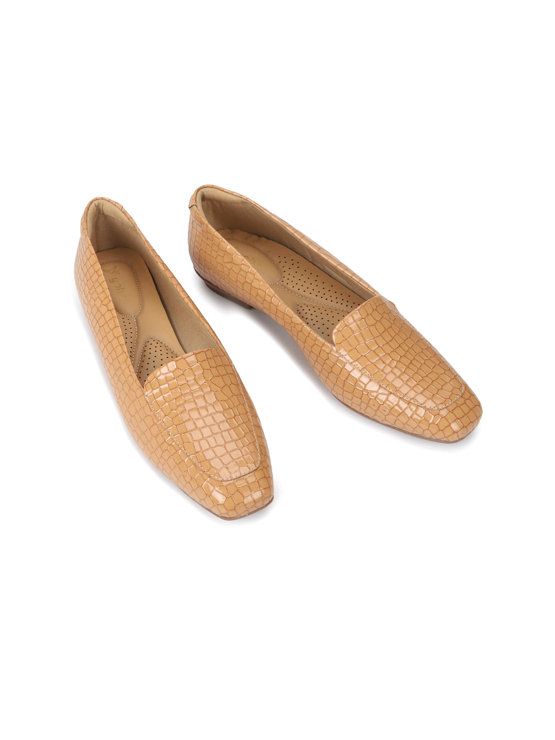 yoho Women Textured Square Toe Loafers