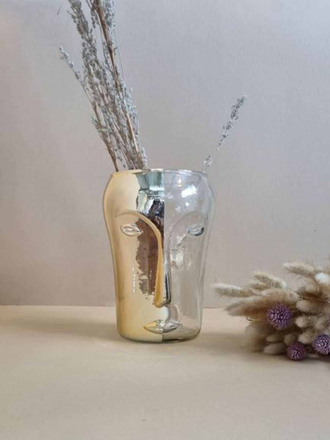 Folkstorys Transparent Textured Glass Vase