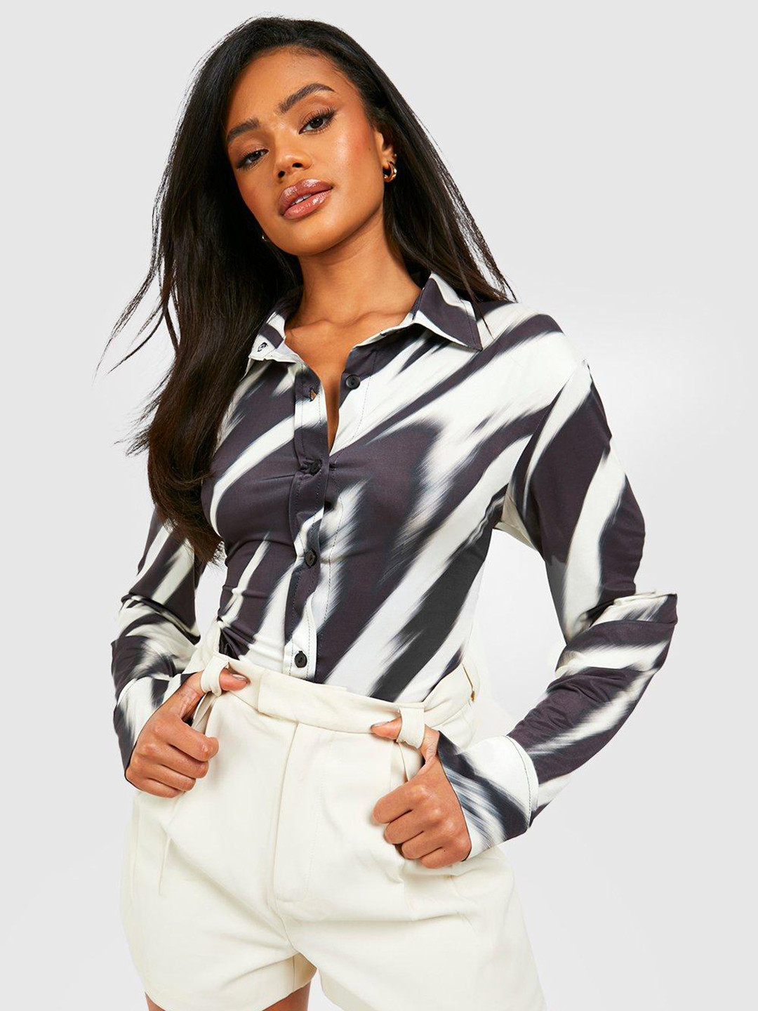 Boohoo Printed Casual Shirt