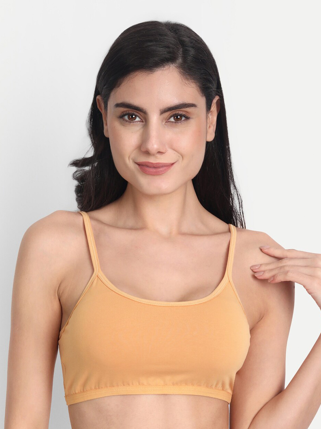 Aimly Non-Padded Non-Wired Seamless Medium Coverage Cotton Sports Bra With All Day Comfort